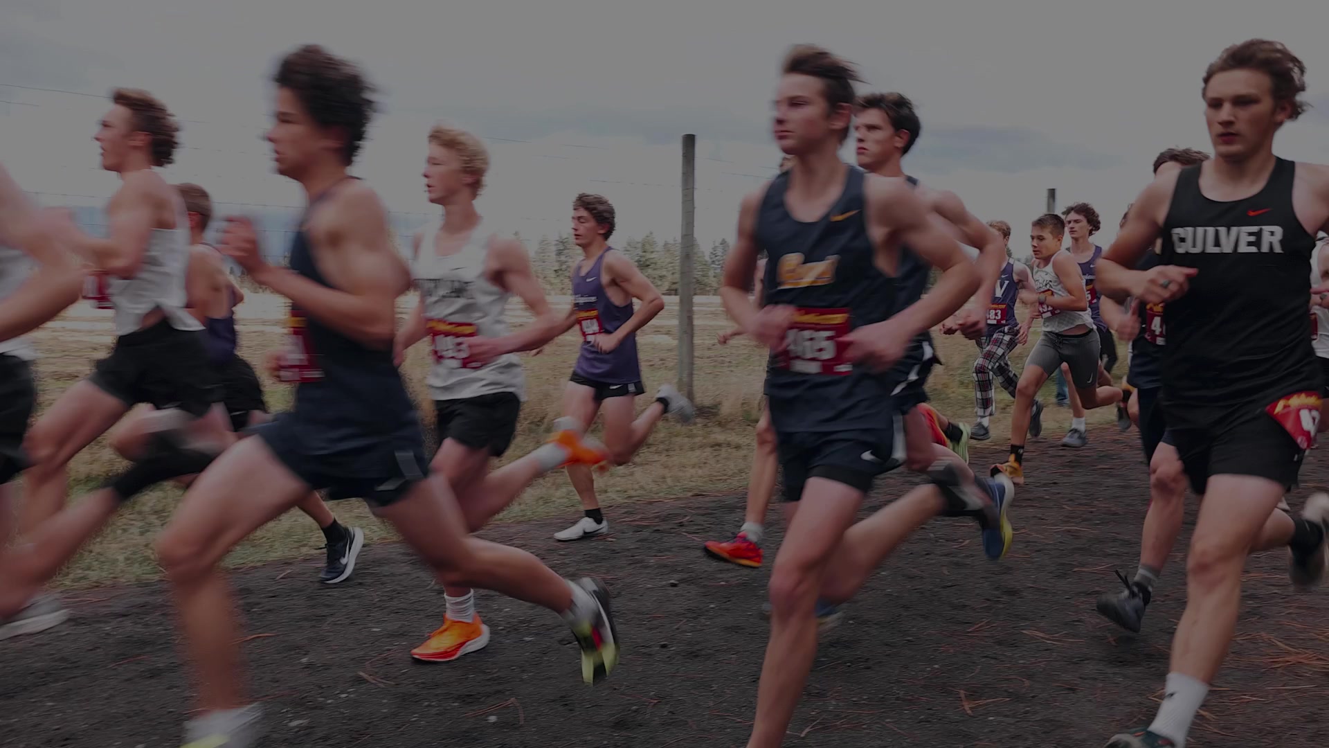 Caldera High School cross country runners mid-race